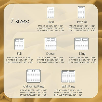 LuxClub 4 PC Full Sheet Set, Breathable Luxury Bed Sheets, Deep Pockets Wrinkle Free Cooling Bed Sheets Machine Washable Hotel Bedding Silky Soft - Medallion Gold Full