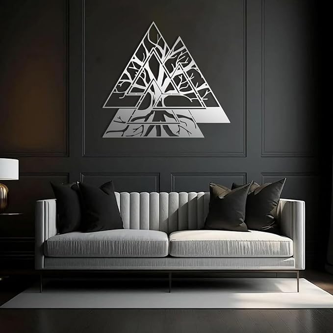Metal Viking Wall Decor, Tree of Life Metal Wall Art, Norse Viking Decor, Norse Pagan Decor, Pagan Wall Decor, Tree of Life Wall Sculpture, Scandinavian Home Decor, Godly Home Decor (Gold, 35"x35"|90x90cm)