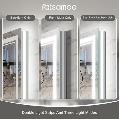 72x36 Inch Led Mirror for Bathroom with Front Light and Backlit, Dimmable Anti Fog Wall Bathroom Mirror with Led Lights, Water Proof, Decor Vanity Mirror