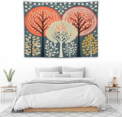 MaSiledy Shabby Chic Trees Tapestry Wall Hanging Nature Themed Autumn Aesthetic Bedroom Tapestries Landscape Tapestry Wall Hanging for Bedroom 30"x40" Xmas Wall Hanging Polyester Tapestries