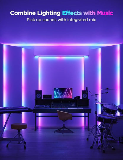 Govee RGBIC LED Strip Lights 9.8ft with Covers, Smart LED Lights Work with Alexa and Google Assistant, Diffuser Channel with LED Lights for Bedroom, Skirting Lines, Studio, Cabinet