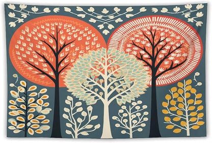MaSiledy Shabby Chic Trees Tapestry Wall Hanging Fall Autumn Tree Bedroom Tapestries Landscape Tapestry Wall Art for Home Decor 60"x90" Bedroom Xmas Tapestry for Bedroom Christmas Backdrop