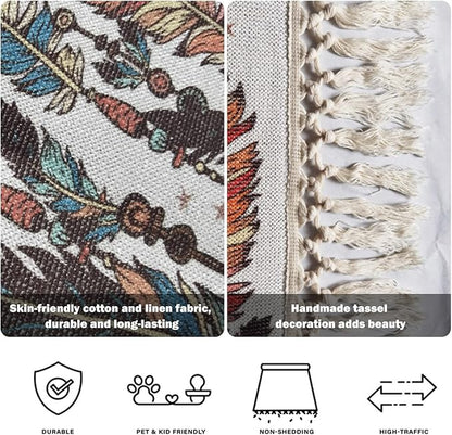 Boho Rug Cute Undersea World Deep Ocean sea Fish Octopus Scandinavian Chic Area Rug Washable Hallway Runner Rug Mat Pad Minimalist Nursery Decor for Living Room Bedroom Playroom Classroom