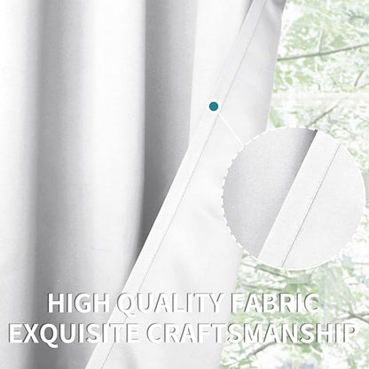 BGment Room Darkening Curtains 45 Inches Long - Grommet Thermal Insulated Drapes Small Window Treatment Panels for Kitchen Bedroom, 2 Panels, 38 x 45 Inch, Pure White