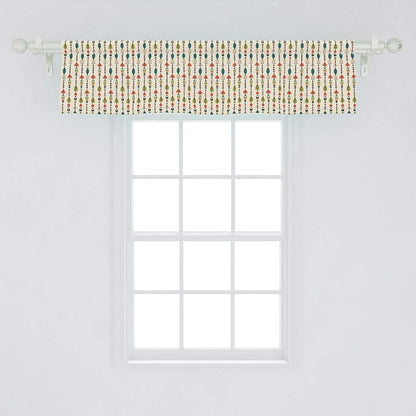 Lunarable Arrows Window Valance, Arrows Pattern Design with Culture Inspired Art Print, Curtain Valance for Kitchen Bedroom Decor with Rod Pocket, 54" X 12", Orange Green