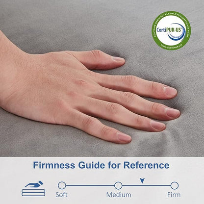 SINWEEK Tri-Folding Mattress Foam Topper 38 x 75 x 4 Inch Folding Pad with Removable Cover
