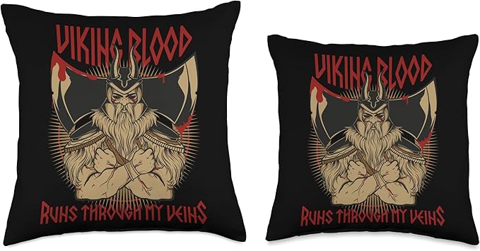 Viking Design Nordish Quote Scandinavian Mythology Throw Pillow