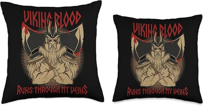 Viking Design Nordish Quote Scandinavian Mythology Throw Pillow