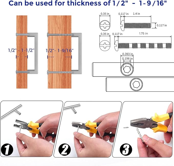 Ravinte 30 Pack Solid 3 Inch Center to Center Slim Square Bar Drawer Handles - Cabinet Hardware Brushed Nickel Pulls for Kitchen and Drawers