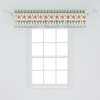 Ambesonne Mexican Window Valance, Latin American Cultural Native Borders Indigenous Saguaro Sombrero Tequila Bottle, Curtain Valance for Kitchen Bedroom Decor with Rod Pocket, 42" x 12", Jade Green