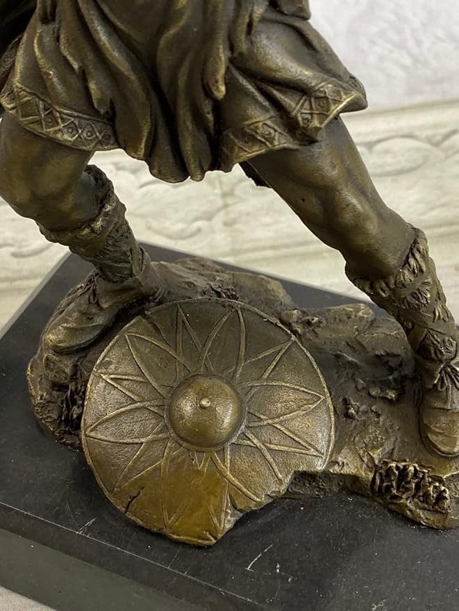 EUROPEAN BRONZE Hot Cast Viking Norse Nordic Scandinavian Warrior Bronze Art Sculpture Figurine Vault