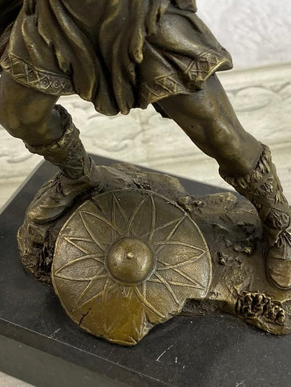 EUROPEAN BRONZE Hot Cast Viking Norse Nordic Scandinavian Warrior Bronze Art Sculpture Figurine Vault