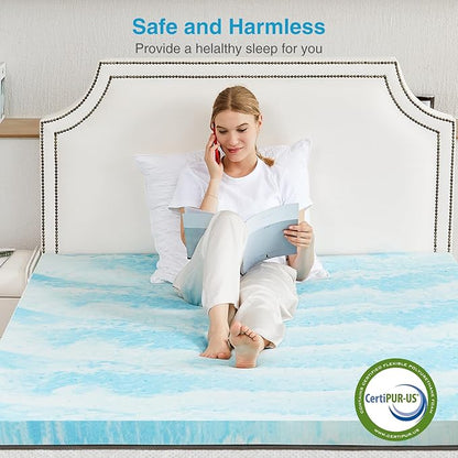 Mattress Topper, Twin XL Cooling Memory Foam Bed Toppers, 2 Inch Soft Mattress Pads for Sleeper Sofa, RV, Camper, CertiPUR-US Certified