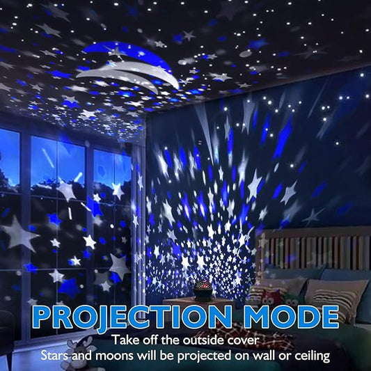 Night Light for Kids, Toys for 3 4 5 6 7 8 Year Old Boys Girls, Star Projector 360 Degree Rotation - 4 LED Bulbs 12 Light Color Changing with USB Cable, Romantic Gifts for Men Women Children