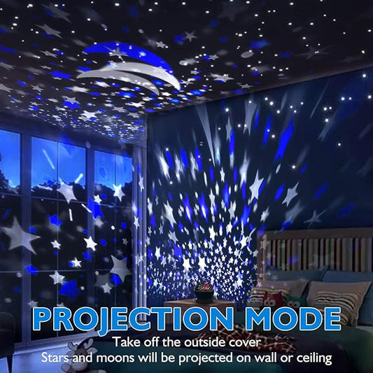 Night Light for Kids, Kids Night Light Nebula 360 Degree Rotation - 4 LED Bulbs 12 Light Color Star Projector Changing with USB Cable, Romantic Gifts for Men Women Children
