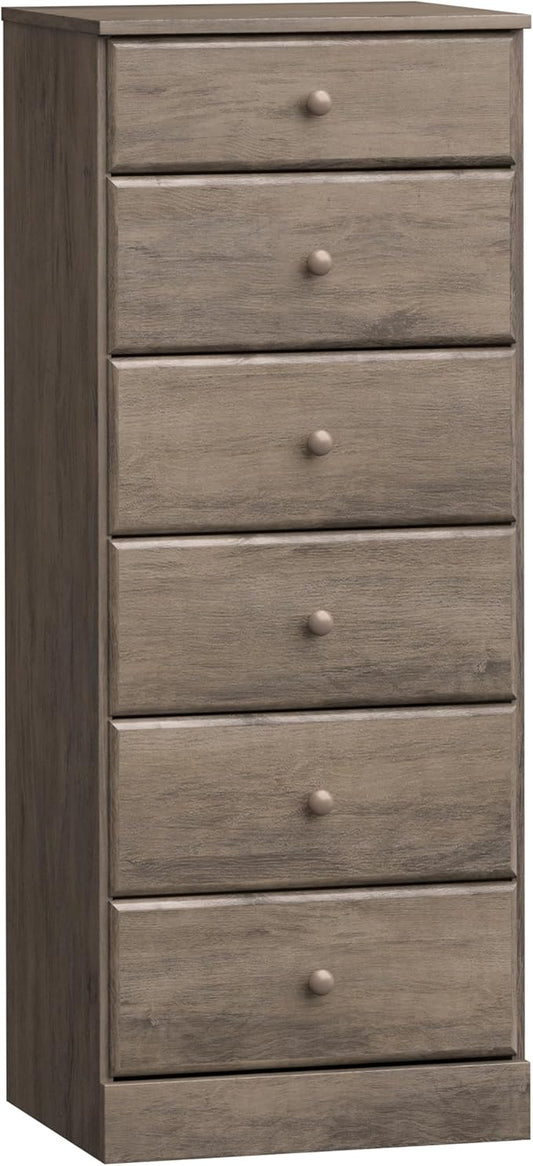 Prepac Astrid Tall Gray Dresser: 16.5"D x 19.75"W x 50"H, 6-Drawer Chest for Bedroom by Prepac - Perfect Chest of Drawers for Ample Storage, Drifted Gray