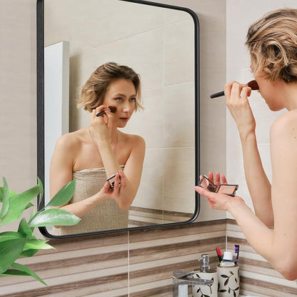 Sweetcrispy 30x40 Inch Black Bathroom Mirrors for Wall, Bathroom Mirrors for Over Sink, Rectangle Wall Decor for Entryway, Bedroom, Vanity