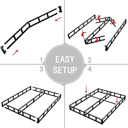 Low Profile Box Spring King Size,3 Inch Box Spring for King Bed,Heavy Duty Mattress Foundation,Metal Bed Base/Noise Free/Non-Slip/Easy Assembly