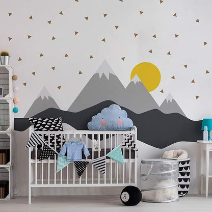Children's Wall Sticker for Baby's Room Decoration – Giant Scandinavian Mountains Nordika – H 80 x L 120 cm