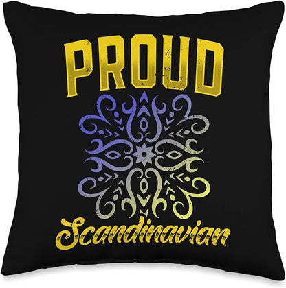 Proud Scandinavian Nordic Scandinavia Scandinavic Roots Throw Pillow