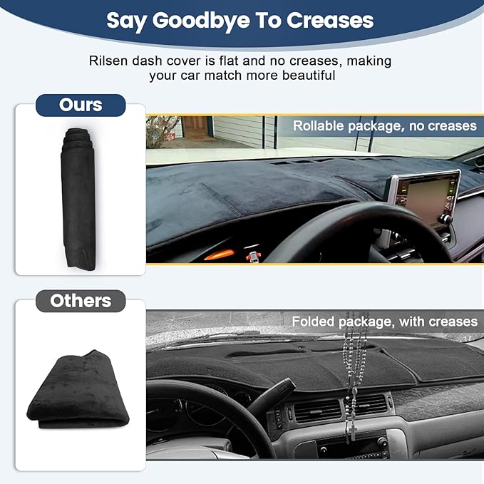 Dashboard Cover Mat Compatible with Volkswagen VW Tiguan 2017-2022 2023 2024 Dash Cover Nonslip Dash Mat Protector Sunshade No Glare Black