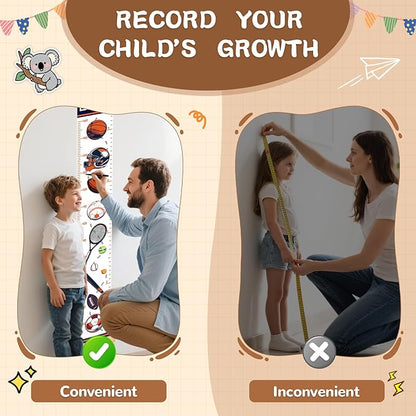 Height Growth Chart, Canvas Height Chart for Kids Baby, Hangable and Removable Growth Chart for Wall Room Nursery Decor, Toddler Height Wall Chart for Baby Room