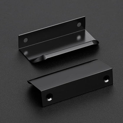 Ravinte Hardware 6 Pack Black Cabinet Handles, 3.15 Inch (80mm) Finger Edge Pulls, 2-1/2 Inch Hole Center, Finger Pulls for Cabinets