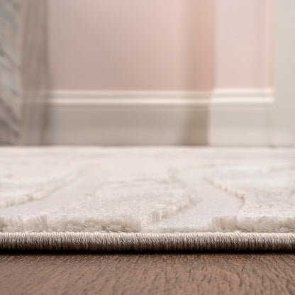 JONATHAN Y Graphic Lines High-Low Indoor Area Rug 3X5 Beige/Cream, Alcina Modern Scandinavian for Living Room, Bedroom, Kitchen, Easy-Cleaning, High Traffic, Pet-Friendly, Non-Shedding SND102A-3