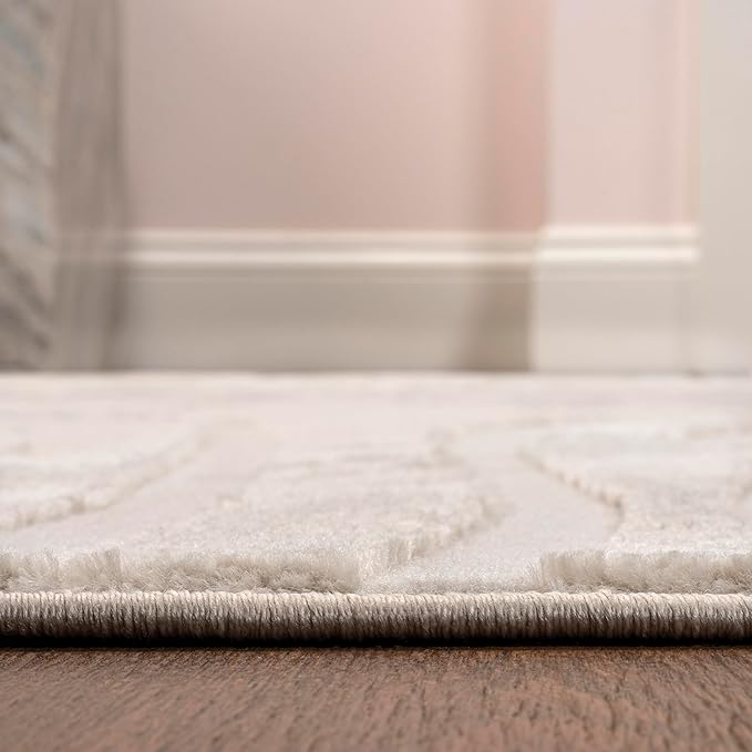 JONATHAN Y Graphic Lines High-Low Indoor Area Rug 5X8 Beige/Cream, Alcina Modern Scandinavian for Living Room, Bedroom, Kitchen, Easy-Cleaning, High Traffic, Pet-Friendly, Non-Shedding SND102A-5