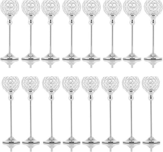 VINCIGANT 8PCS Crystal Candle Holders for Table Centerpiece，Bling Decor Gold Vases for Centerpieces Votive Crystal Candle Holders for Dinner Table Room Party Rhinestone Decorative