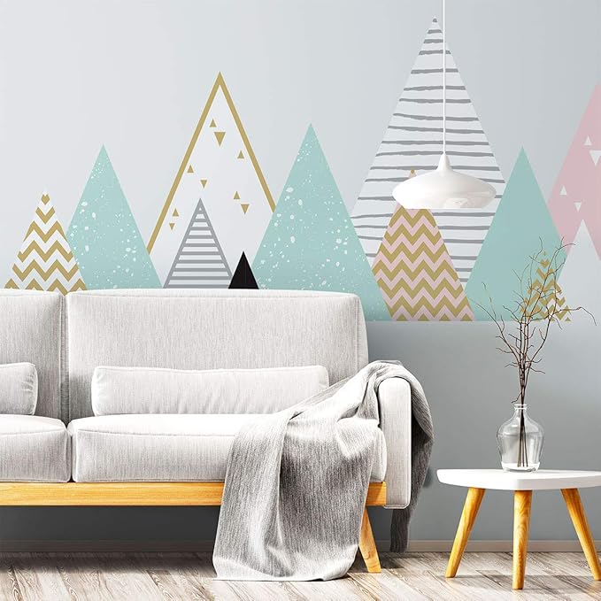 Children's Wall Stickers – Baby Room Decoration – Children's Wall Stickers – Scandinavian Wall Sticker – Giant Scandinavian Mountains Atlas – Height 80 x Length 135 cm