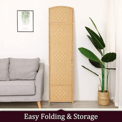 Rose Home Fashion 6 ft Tall Room Divider, Room Dividers and Folding Privacy Screens, 15.7in Privacy Screen 6 Panel Partition Temporary Wall Separation for Private, Light Beige