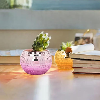 Tealight Candle Holder Set of 6, Grandient Mosaic Candle Holders Stained Glass Votive Candle Holder, Colorful Disco Ball Tealight Holder for Birthday Party, Weding Centerpieces, Home Decor