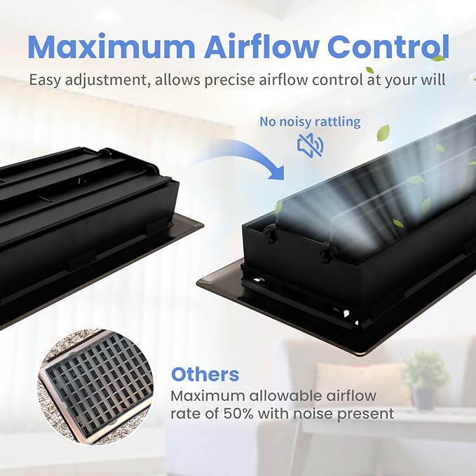 4x12 Inches 4 Pack Heavy Duty Walkable Floor Register - Easy Adjust Air Supply Lever Decorative Floor Vent Covers, Boston Design Vent Covers for Home - Oil Rubbed Bronze