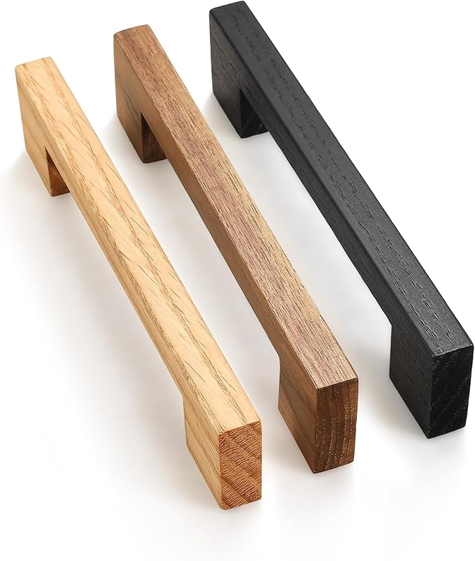 Burlywood Square 7-1/2in 2 pcs Wooden Drawer Pulls Handle pulls for cabinets Kitchen Cabinet Drawer pulls Cabinet Door Pull