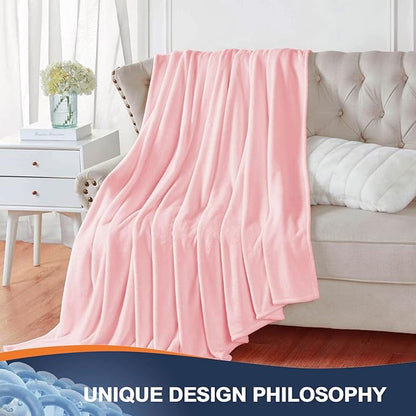 Walensee Fleece Blanket Plush Throw Fuzzy Lightweight (King Size 108x90 Pink) Super Soft Microfiber Flannel Blankets for Couch, Bed, Sofa Ultra Luxurious Warm and Cozy for All Seasons