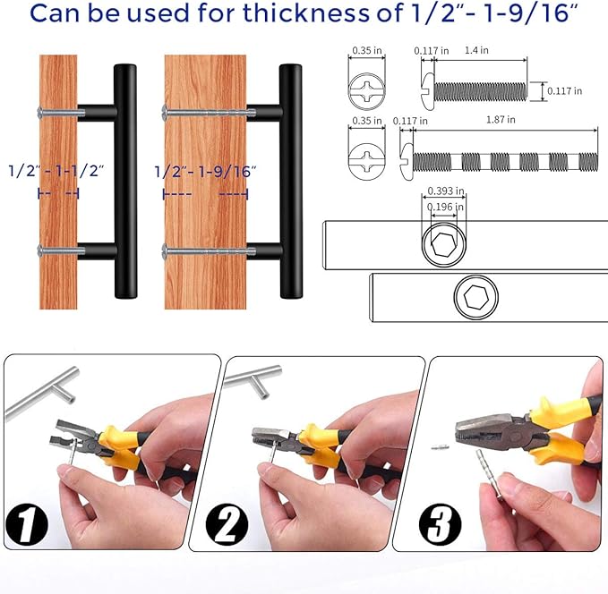 Ravinte 5 Pack 6 inch Cabinet Pulls Matte Black Stainless Steel Kitchen Cupboard Handles Cabinet Handles 3.5” Hole Center