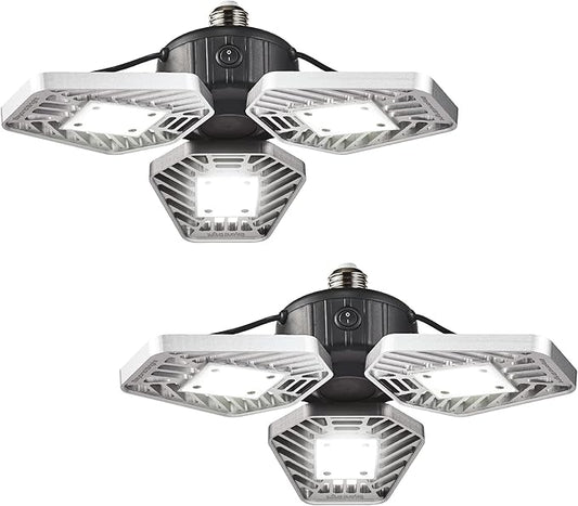Ontel Beyond Bright LED Garage Light - Ultra-Bright, White Light that is Energy Efficient, Durable, Long-Lasting and Easy to Install (Pack of 2)