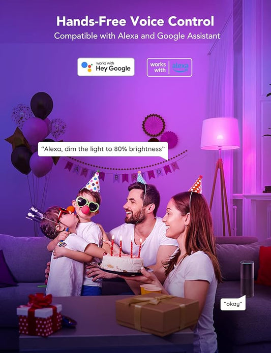 Govee Smart Light Bulbs, WiFi & Bluetooth Color Changing Light Bulbs, Music Sync, 16 Million DIY Colors RGBWW Color Lights Bulb, Work with Alexa, Google Assistant Home App, 800 Lumen, 6 Pack