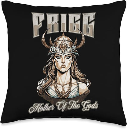 Nordic Vikings Legends Old Norse Mythology Gods Frigg Nordic Scandinavian Legends Old Norse Mythology Gods Throw Pillow, 16x16, Multicolor