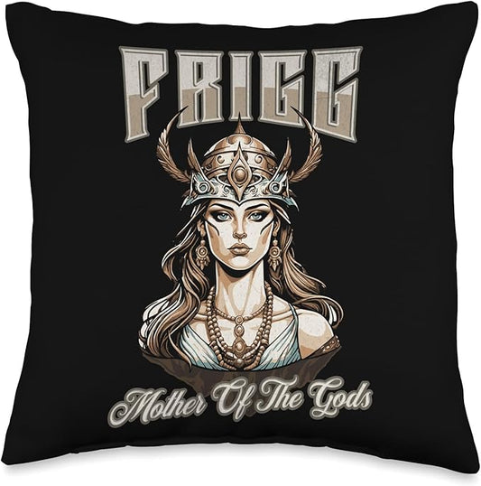 Nordic Vikings Legends Old Norse Mythology Gods Frigg Nordic Scandinavian Legends Old Norse Mythology Gods Throw Pillow, 16x16, Multicolor