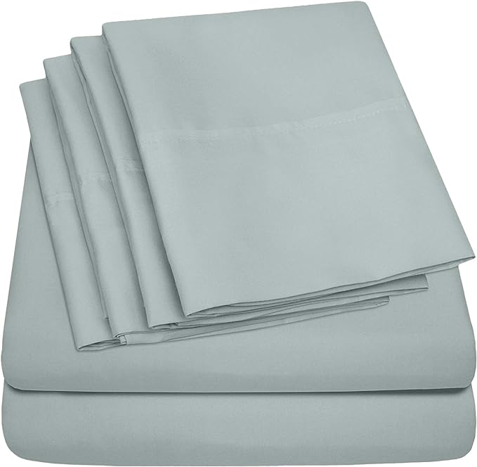 Sweet Home Collection 6 Piece Bed Sheet Set, Queen, Slate