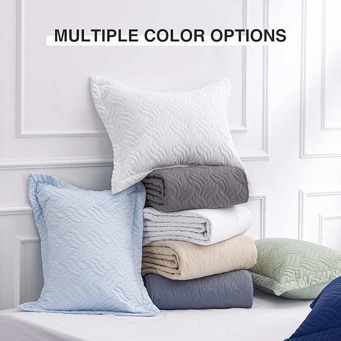 Love's cabin King Size Quilt Bedding Set Sage Bedspreads - Bed Summer Lightweight Bedspread Comforter - Wave Pattern Bedding Coverlet for All Season - 3 Pieces (1 Quilt, 2 Pillow Shams)