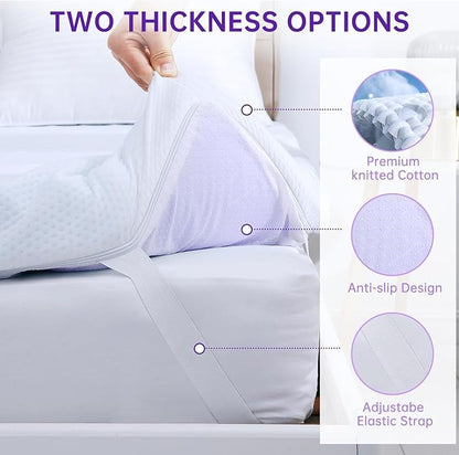 MUXHOMO 2 Inch 7-Zone Full Mattress Topper, Egg Crate Foam Mattress Topper Full Size for Back Pain, Lavender Cooling Gel Infused Bed Pad, CertiPUR-US and Oeko-TEX Certification (54"×75")