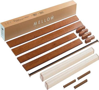 Mellow Naturalista Grand - 12 Inch Solid Wood Platform Bed with Wooden Slats - No Box Spring Needed - Queen (Cherry)