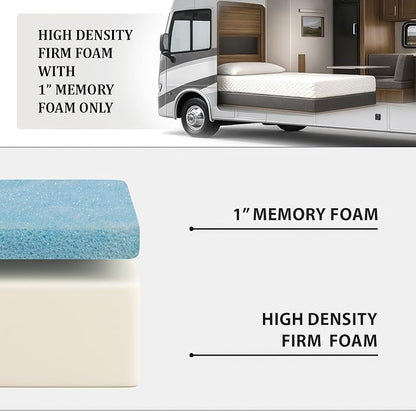 Foamma 8” x 36” x 76” Truck, Camper, RV Travel Visco Gel Memory Foam Bunk Mattress Replacement, Made in USA, Comfortable, Travel Trailer, CertiPUR-US Certified, Cover Not Included