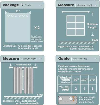 BGment Blackout Curtains for Living Room - Grommet Thermal Insulated Room Darkening Curtains for Bedroom, 2 Panels of 42 x 63 Inch, Brown