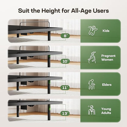 Marsail MS01 Full Adjustable Bed Frame + 10-inch Gel Memory Foam Mattress, Adjustable Bed Base with Under-Bed Nightlight, Wireless Remote Control Adjustable Bed with 4 Height Options, Full