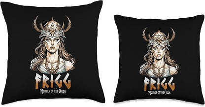 Nordic Vikings Legends Old Norse Mythology Gods Frigg Nordic Scandinavian Legends Old Norse Mythology Gods Throw Pillow, 16x16, Multicolor