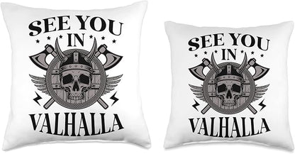 See You In Valhalla Scandinavian Pagan Norse Viking Throw Pillow